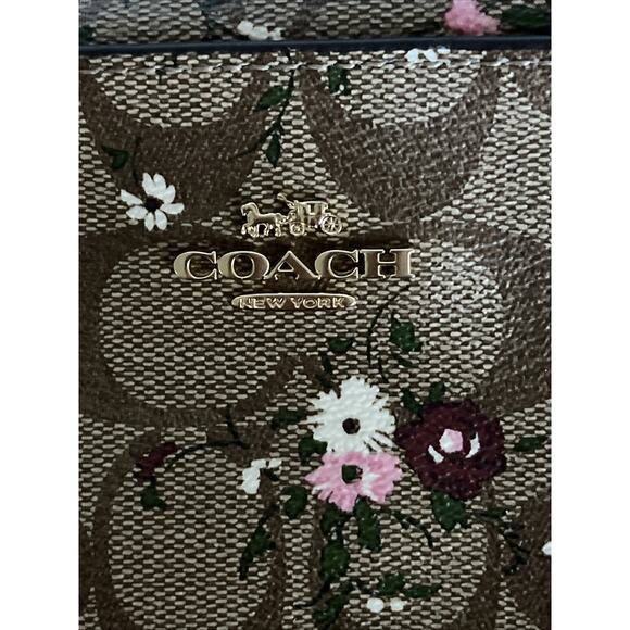 Coach C0037 Mini Camera Crossbody Shoulder Bag Khaki Signature Evergreen Floral - Picture 9 of 13